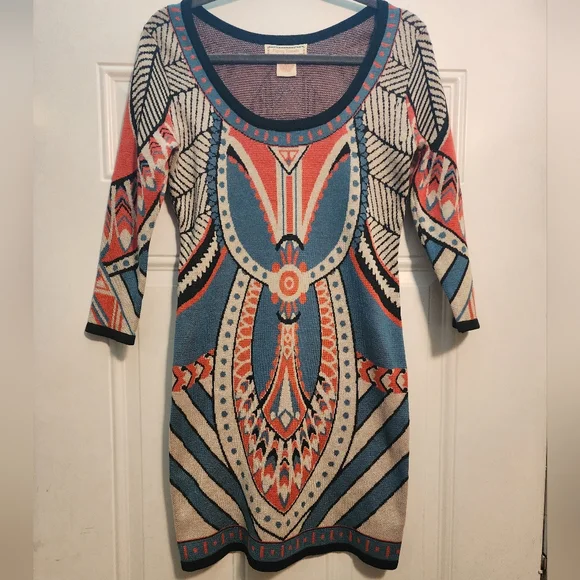 Flying Tomato | Dresses | Anthropologie Flying Tomato Aztec Print Sweater  Dress Euc | Poshmark